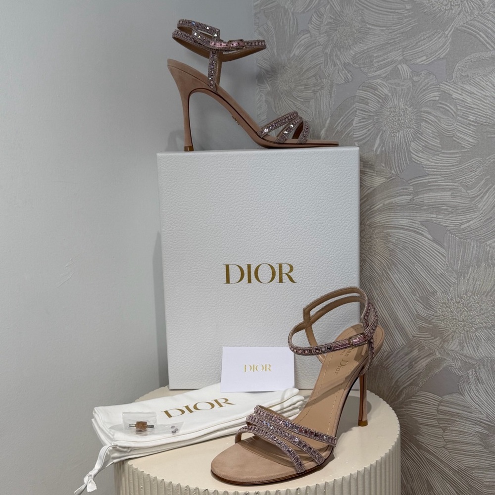 Brand New in Box DIOR Gem Heeled Sandals in Nude - Picture 3 of 9